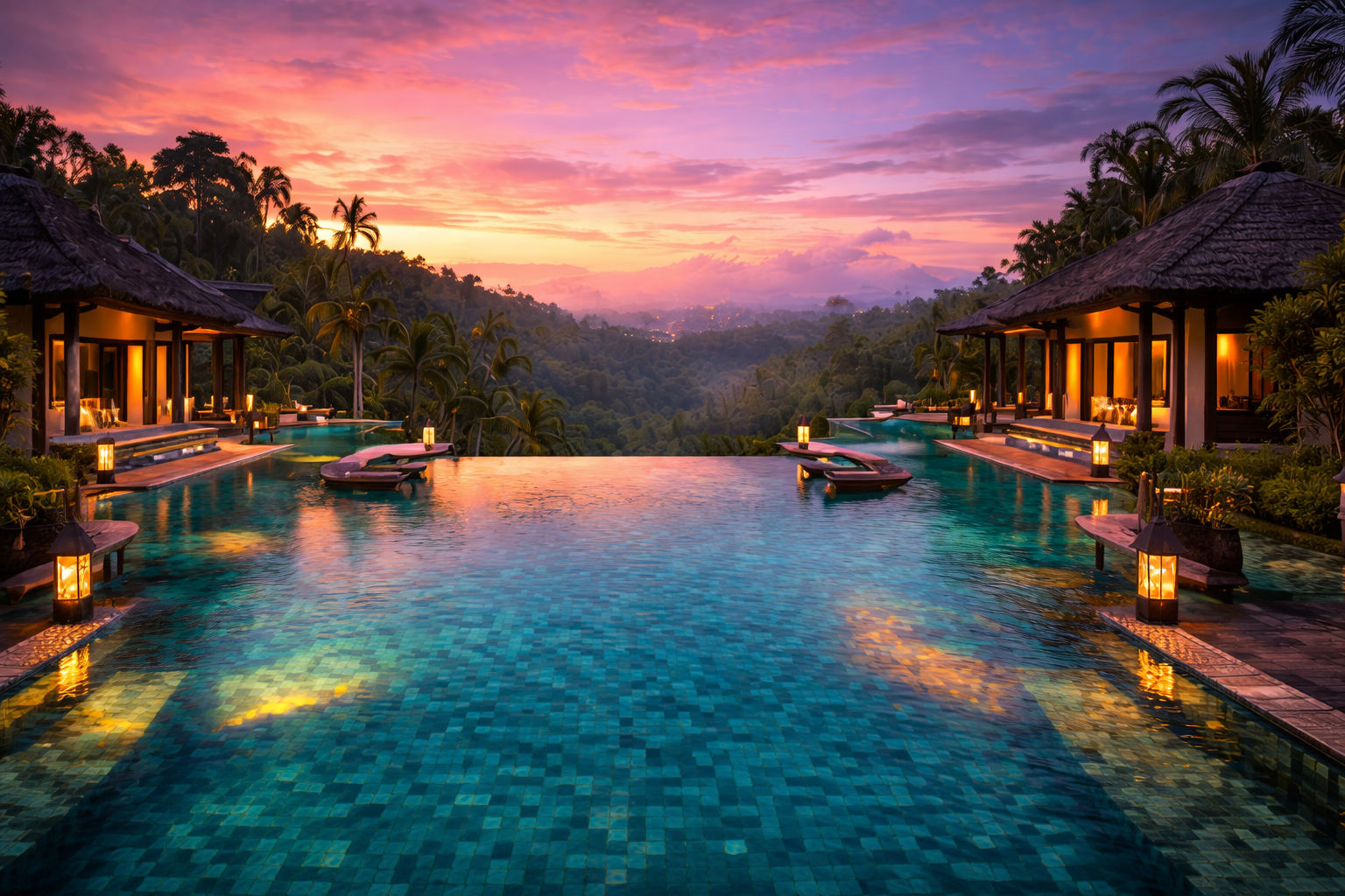 Resort 5 étoiles à Bali avec piscine à débordement et villas privées