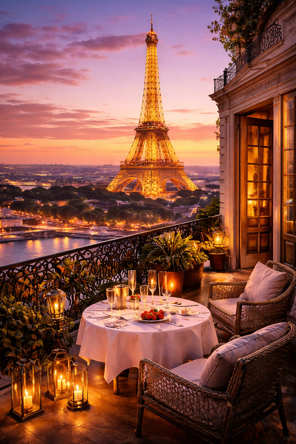 Hôtel palace 5 étoiles à Paris avec vue sur la Tour Eiffel