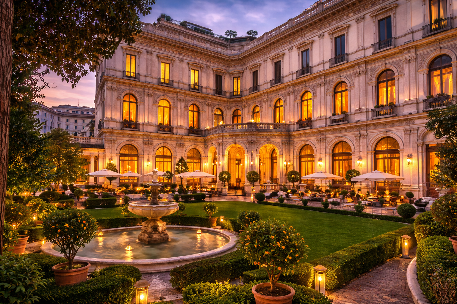 Hôtel palace 5 étoiles à Rome dans un palais historique