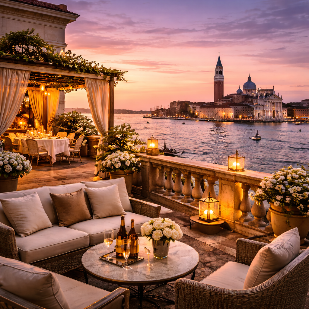 Hôtel palace 5 étoiles à Venise avec vue directe sur le Grand Canal