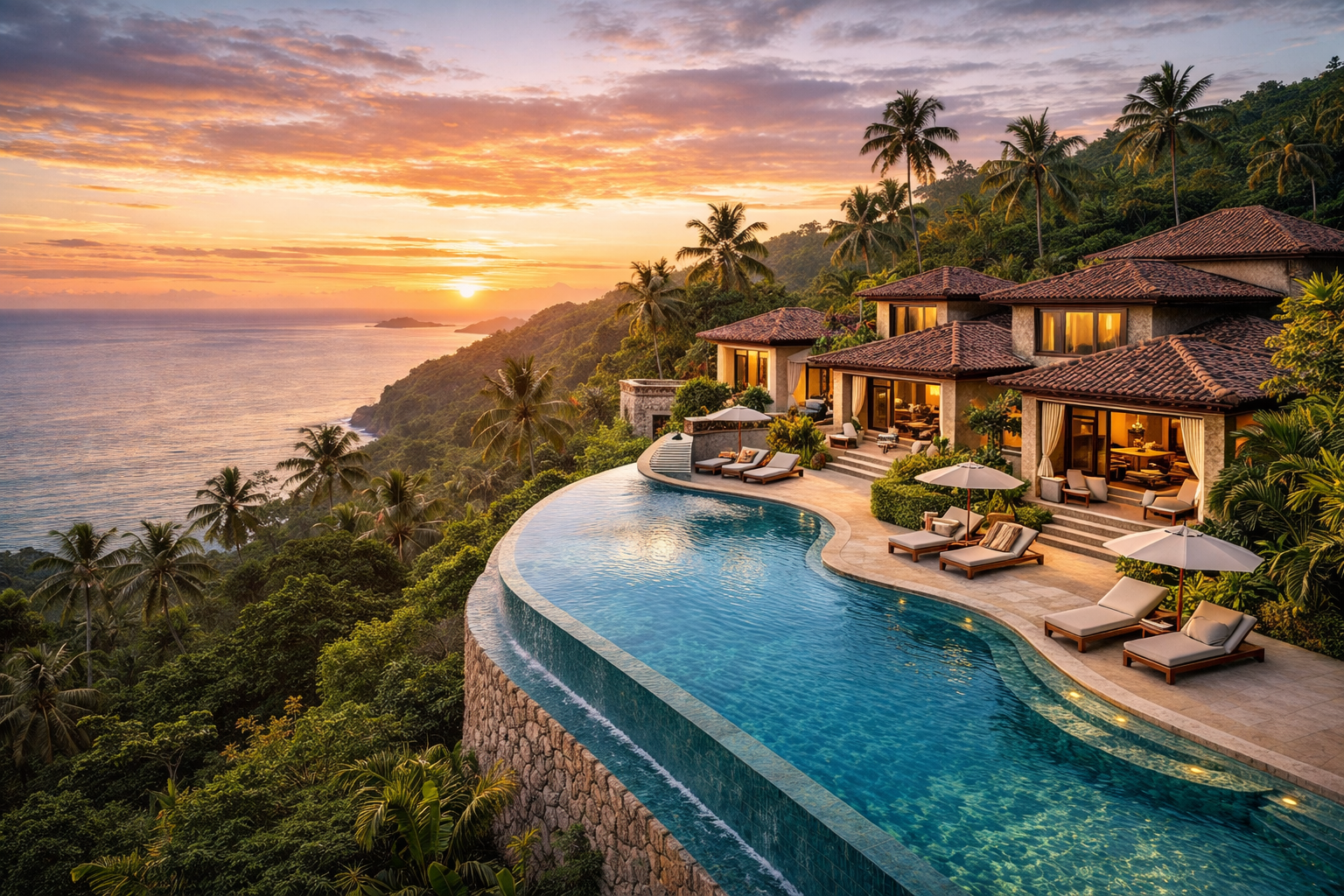 Île de Bali avec hôtels 5 étoiles, plages tropicales et villas de luxe