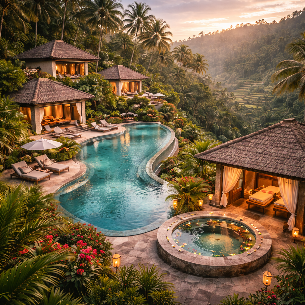 Hôtel 5 étoiles à Ubud avec spa de luxe et vue sur la jungle