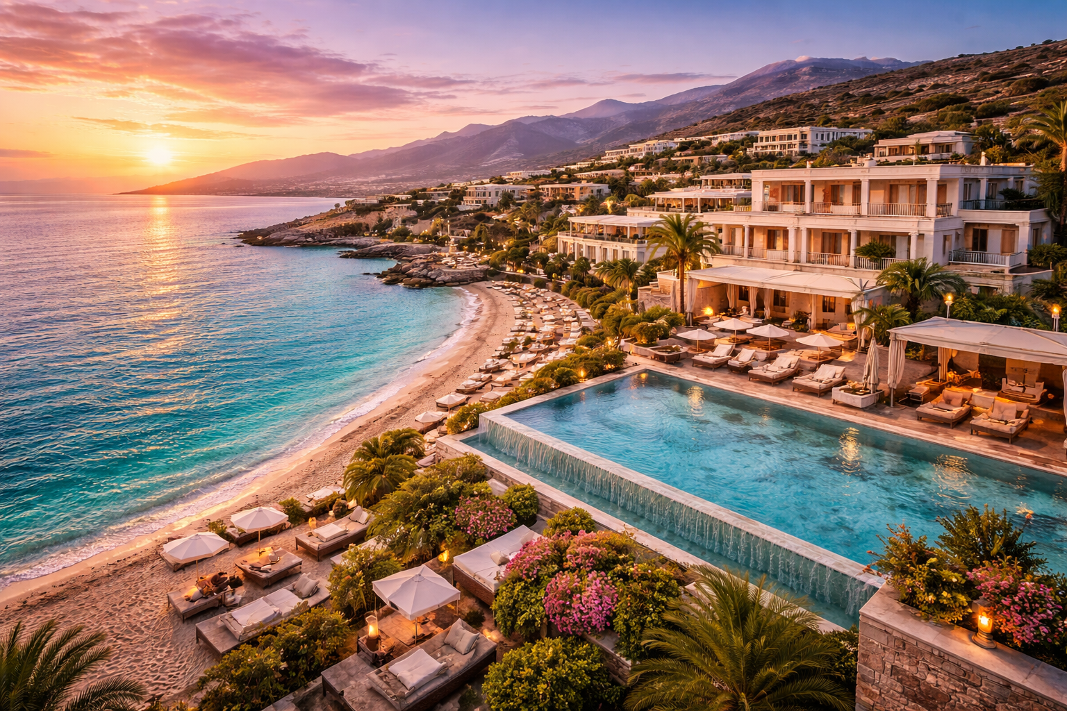 Crète avec hôtels 5 étoiles, plages turquoise et paysages méditerranéens
