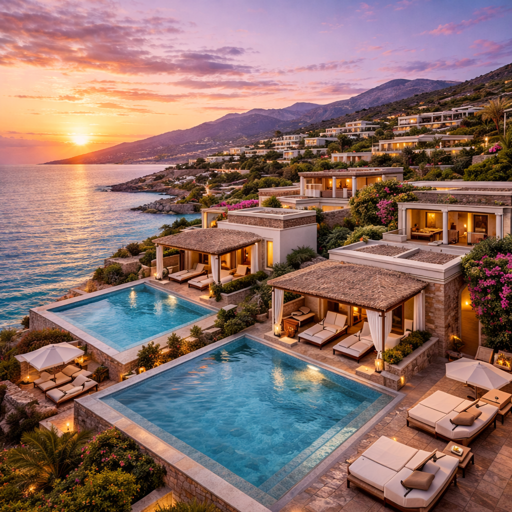 Hôtel 5 étoiles en Crète avec villas privées et piscine