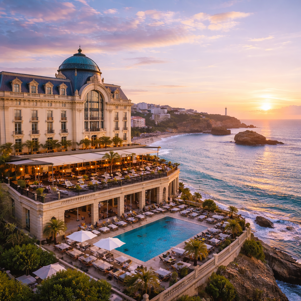 Hôtel 5 étoiles à Biarritz style Belle Époque avec rooftop et vue mer