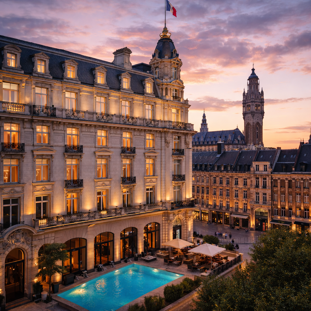 Hôtel 5 étoiles à Lille dans un bâtiment historique avec spa et service premium