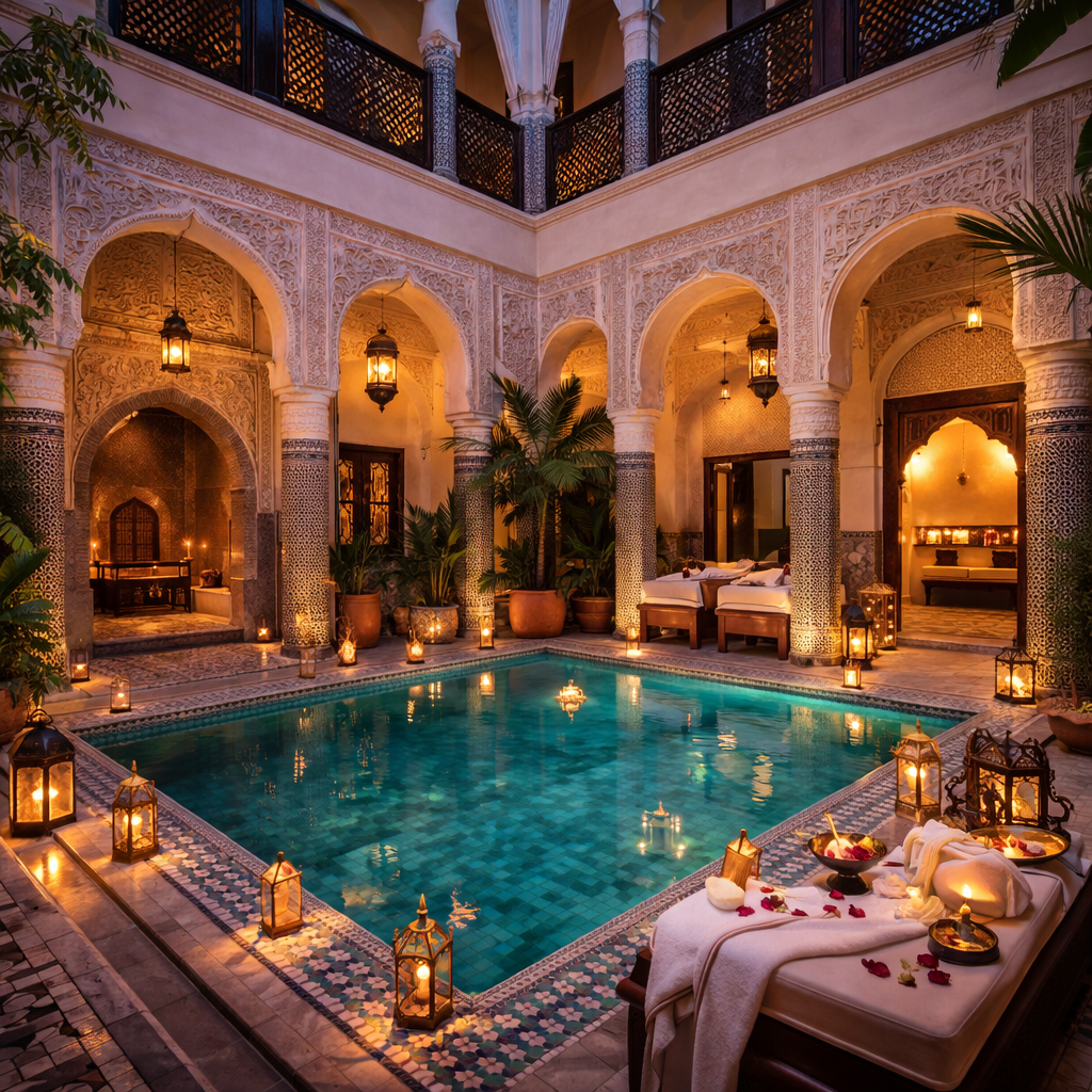 Riad de luxe 5 étoiles à Marrakech dans la médina avec spa