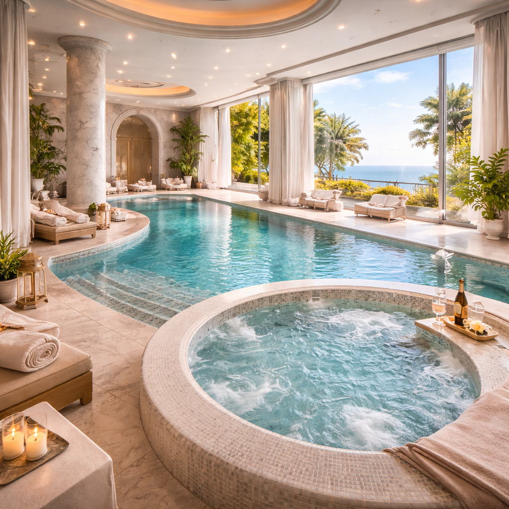 Hôtel 5 étoiles de luxe avec spa panoramique et piscine intérieure