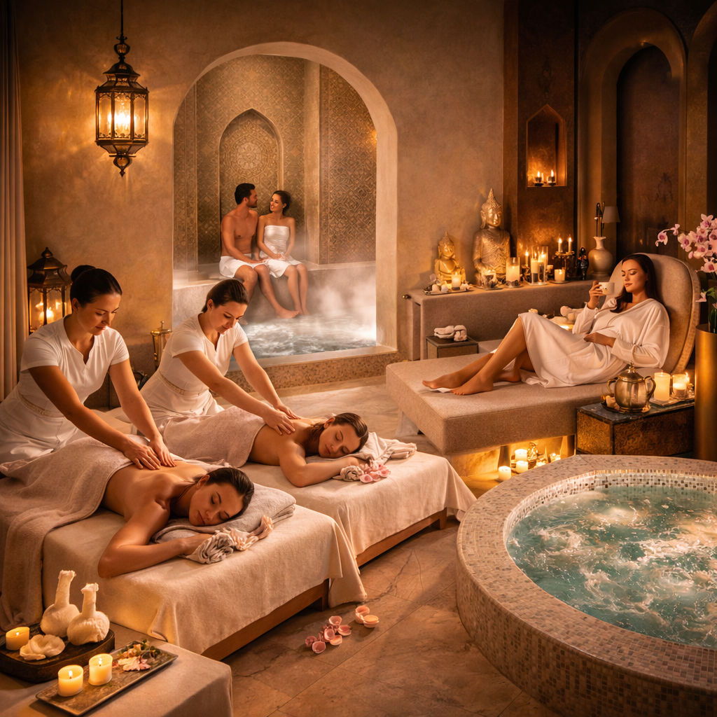 Hôtel 5 étoiles luxe avec spa holistique, hammam et soins exclusifs