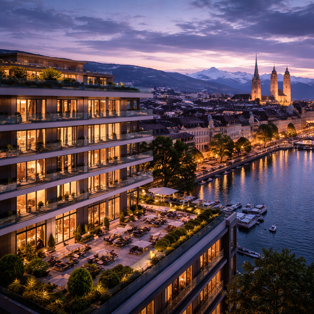 Hôtel 5 étoiles moderne à Zurich avec vue sur la ville