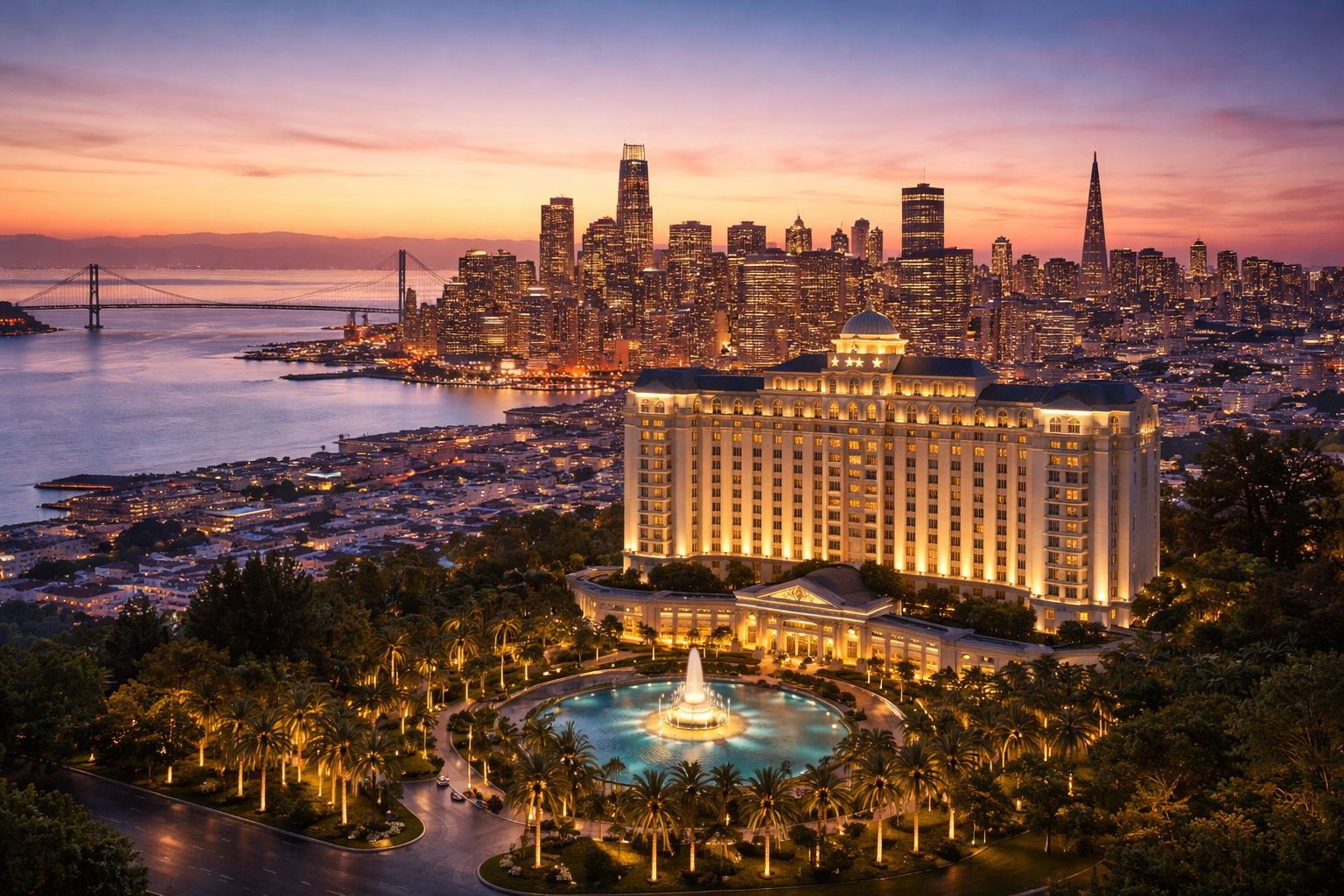 Hôtel 5 étoiles de luxe à San Francisco avec vue sur la skyline