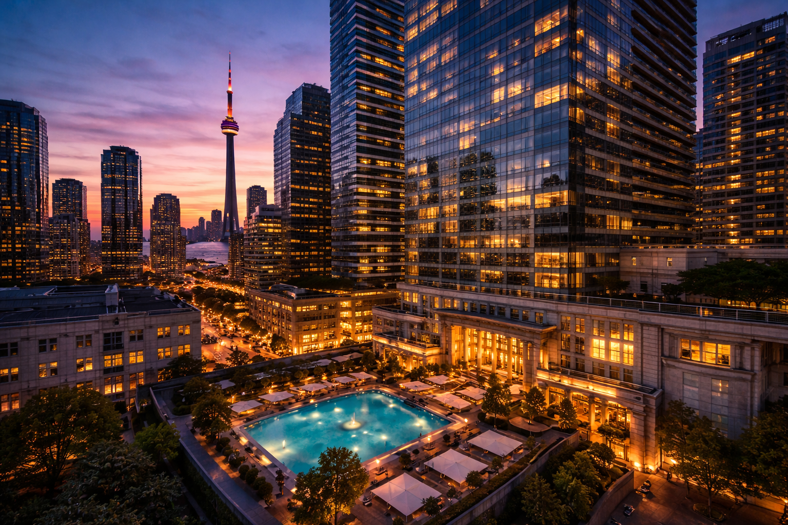 Hôtel 5 étoiles de luxe à Toronto avec vue sur la skyline