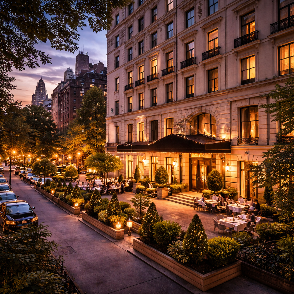Hôtel 5 étoiles calme et élégant à New York dans un quartier premium