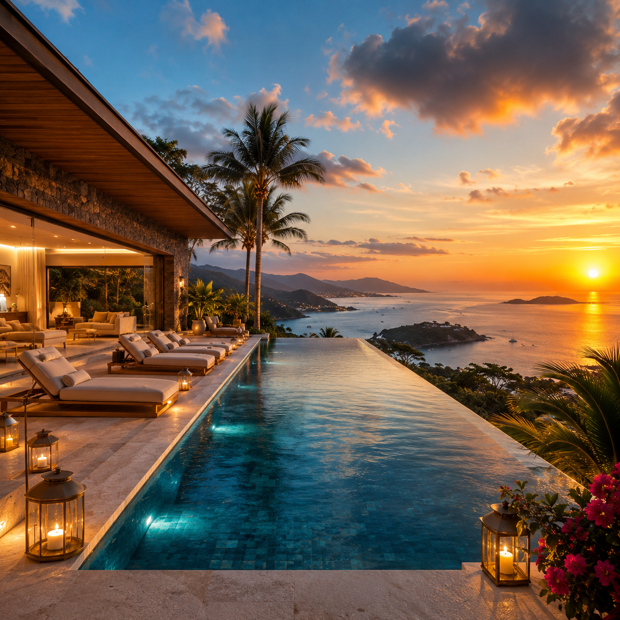 Pool villa luxe monde