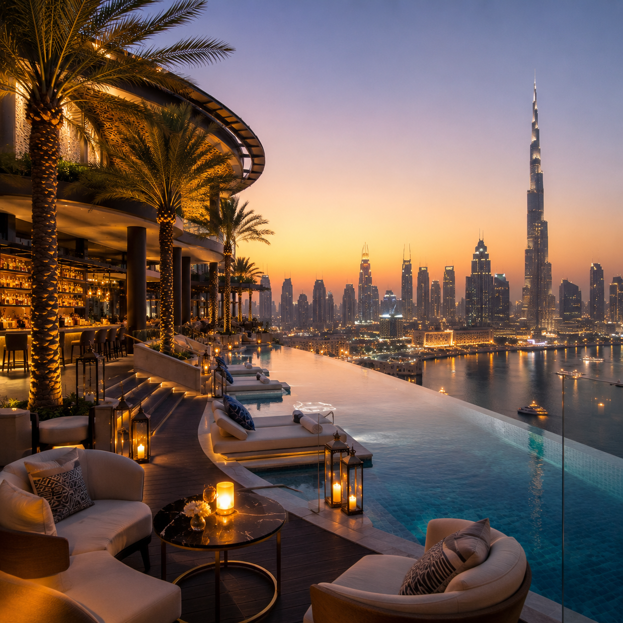 Rooftop hôtels luxe Émirats Arabes Unis