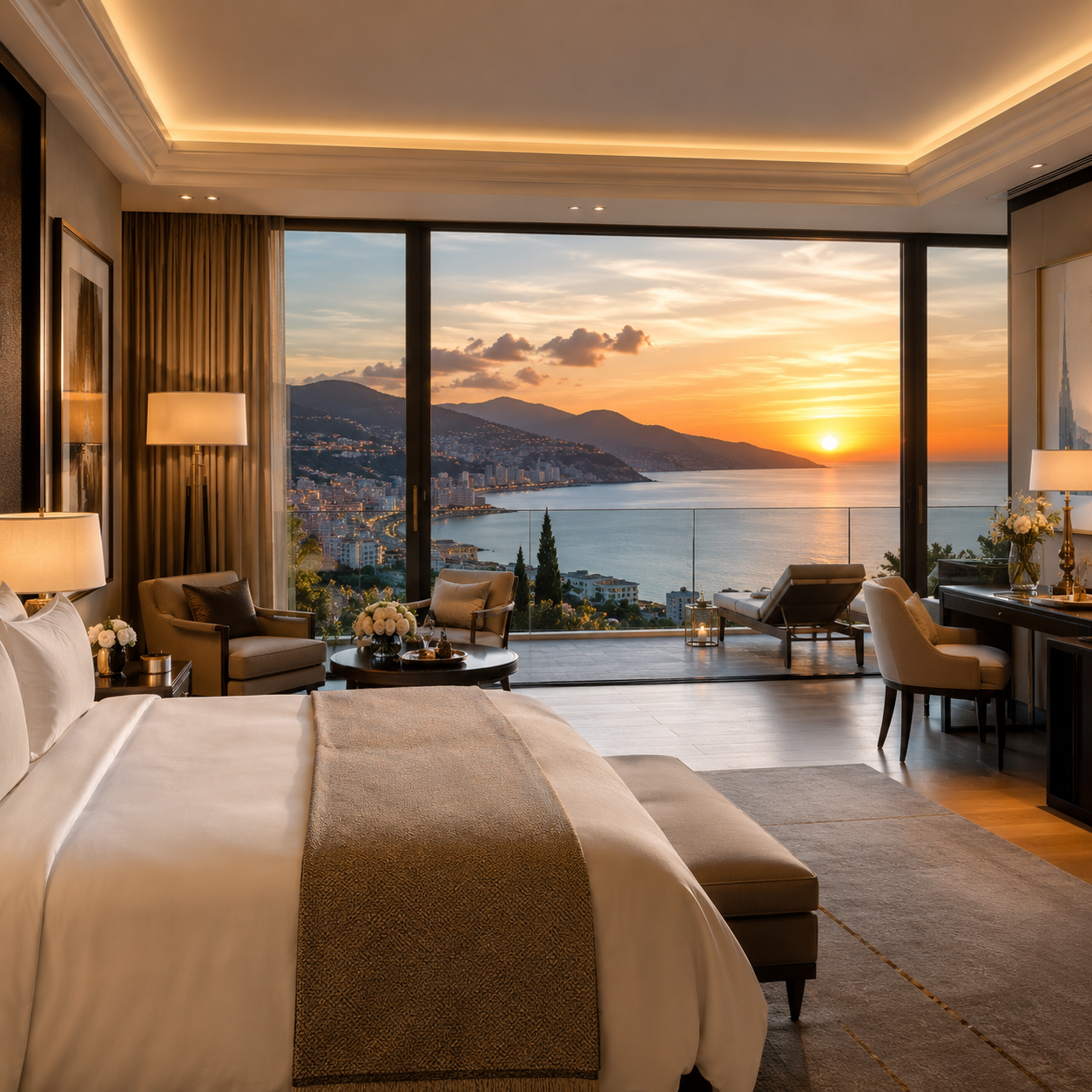 Suite panoramique hôtel 5 étoiles luxe