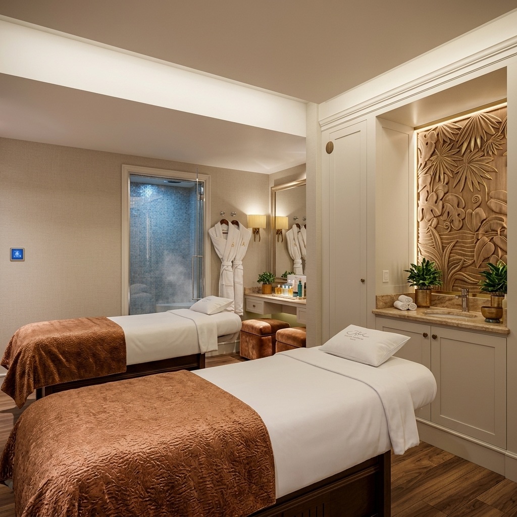 Salle de soins et espace bien-être illustrant le spa du Shangri-La Paris